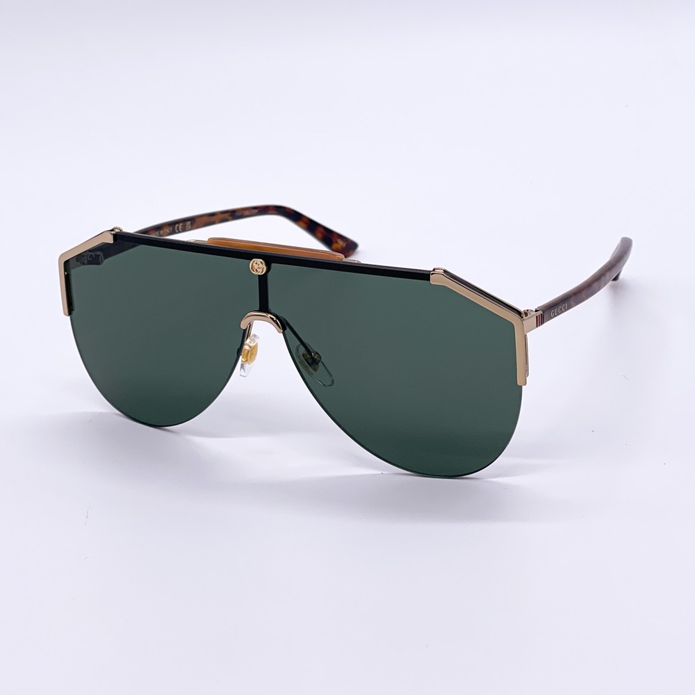 NEW GUCCI GG0584S 002 UNISEX SHIELD SUNGLASSES GUCCI GG0584S GREEN - Picture 3 of 11